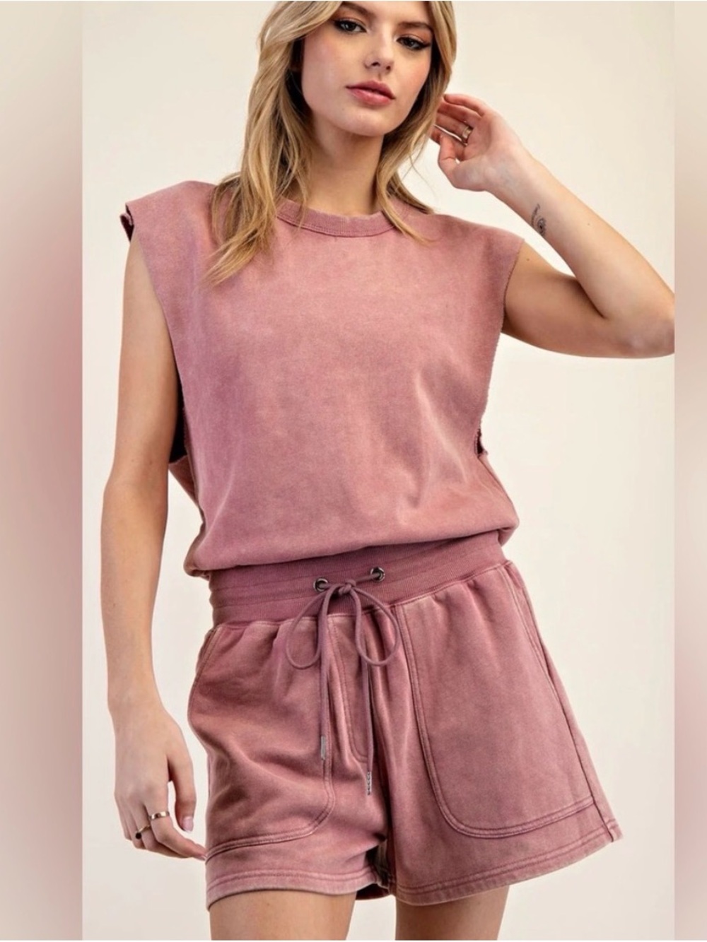 Ee:some Sun To Me Romper Dusty Rose Like New Condition